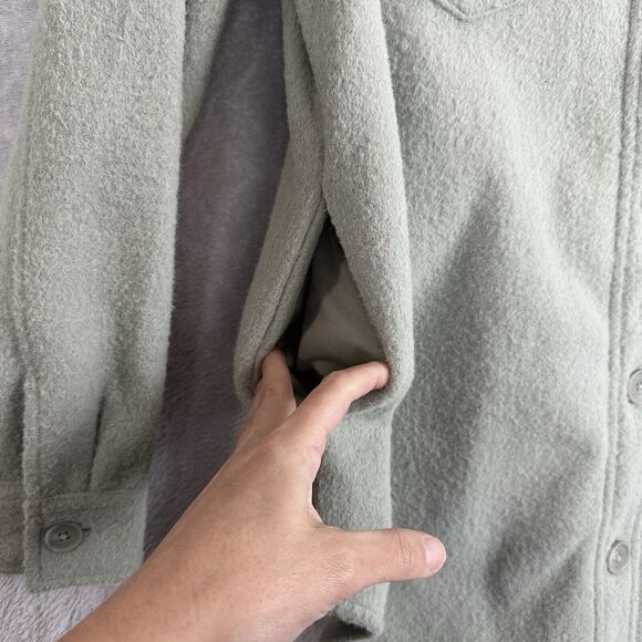 Hilary Radley Shacket Women Large Green Thick Shirt Jacket Preppy Casual Minimal - Picture 7 of 16